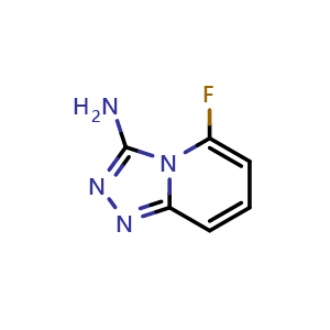 Chemical structure of 5-Fluoro-1,2,4-triazolo[4,3-a]pyridin-3-amine , CAS 1784339-39-4, AChemBlock AD281814