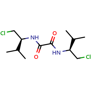 Chemical structure of (2S,7S)-1,8-Dichloro-2,7-diisopropyl-3,6-diazaoctane-4,5-dione , CAS 133464-04-7, AChemBlock AD281820