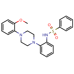 Chemical structure of N-[2-[4-(2-Methoxyphenyl)-1-piperazinyl]phenyl]benzenesulfonamide , CAS 2560587-46-2, AChemBlock AD281822