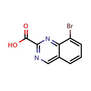 Chemical structure of 8-Bromo-2-quinazolinecarboxylic acid , CAS 1780627-60-2, AChemBlock AD281825