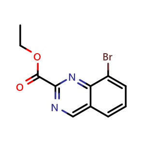 Chemical structure of Ethyl 8-bromo-2-quinazolinecarboxylate , CAS 2092774-17-7, AChemBlock AD281831