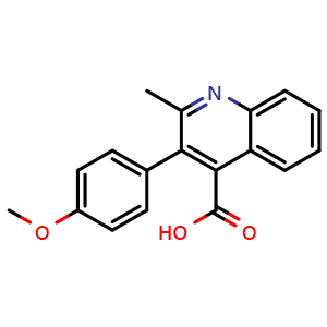 Chemical structure of 3-(4-Methoxyphenyl)-2-methyl-4-quinolinecarboxylic acid , CAS 24260-29-5, AChemBlock AD281835