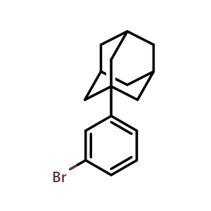 Chemical structure of 1-(3-Bromophenyl)adamantane , CAS 1459-53-6, AChemBlock AD281845