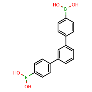 Chemical structure of [1,1':3',1''-Terphenyl]-4,4''-diyldiboronic acid , CAS 2387892-51-3, AChemBlock AD281846