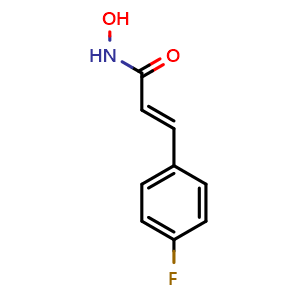 Chemical structure of (E)-3-(4-Fluorophenyl)-N-hydroxyacrylamide , CAS 1332370-04-3, AChemBlock AD281847