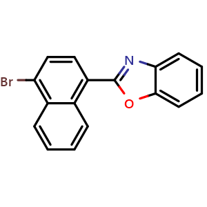 Chemical structure of 2-(4-Bromo-1-naphthalenyl)benzoxazole , CAS 1621469-39-3, AChemBlock AD281853