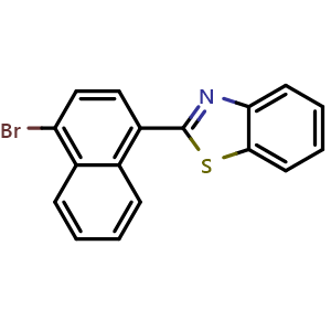 Chemical structure of 2-(4-Bromo-1-naphthalenyl)benzothiazole , CAS 1384459-87-3, AChemBlock AD281854