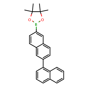 Chemical structure of 2-([1,2'-Binaphthalen]-6'-yl)-4,4,5,5-tetramethyl-1,3,2-dioxaborolane , CAS 1822374-49-1, AChemBlock AD281856