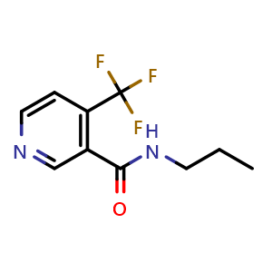 Chemical structure of N-Propyl-4-(trifluoromethyl)pyridine-3-carboxamide , CAS 2943364-41-6, AChemBlock AD281859
