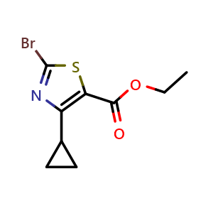 Chemical structure of Ethyl 2-bromo-4-cyclopropyl-5-thiazolecarboxylate , CAS 2105144-00-9, AChemBlock AD281864