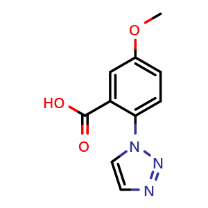 Chemical structure of 5-Methoxy-2-(1H-1,2,3-triazol-1-yl)benzoic acid , CAS 1783401-99-9, AChemBlock AD281871