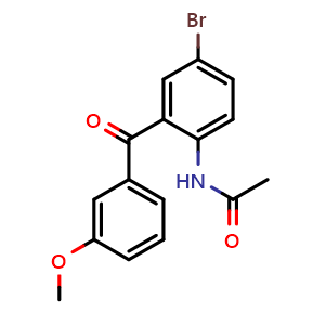 Chemical structure of N-(4-Bromo-2-(3-methoxybenzoyl)phenyl)acetamide , CAS 2939824-98-1, AChemBlock AD281872