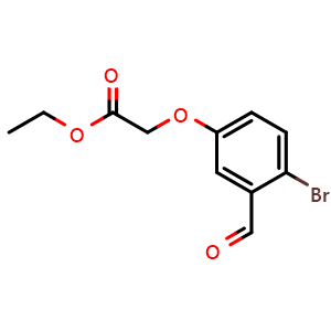 Chemical structure of Ethyl 2-(4-bromo-3-formylphenoxy)acetate , CAS 692264-90-7, AChemBlock AD281883