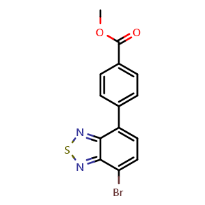 Chemical structure of Methyl 4-(7-bromobenzo[c][1,2,5]thiadiazol-4-yl)benzoate , CAS 1132711-33-1, AChemBlock AD281888