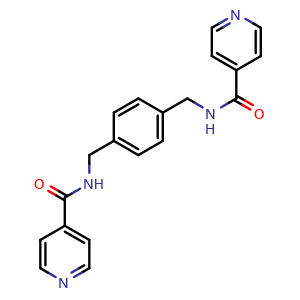 Chemical structure of N,N'-(1,4-Phenylenebis(methylene))diisonicotinamide , CAS 548451-53-2, AChemBlock AD281889