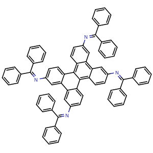 Chemical structure of N2,N7,N10,N15-Tetrakis(diphenylmethylene)dibenzo[g,p]chrysene-2,7,10,15-tetraamine , CAS 2377362-47-3, AChemBlock AD281898