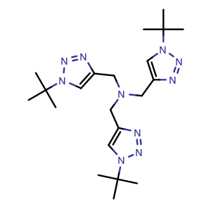 Chemical structure of 1-(1,1-Dimethylethyl)-N,N-bis[[1-(1,1-dimethylethyl)-1H-1,2,3-triazol-4-yl]methyl]-1H-1,2,3-triazole-4-methanamine , CAS 862678-56-6, AChemBlock AD281900