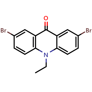 Chemical structure of 2,7-Dibromo-10-ethylacridin-9(10H)-one , CAS 427883-74-7, AChemBlock AD281907