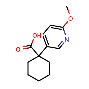 Chemical structure of 1-(6-Methoxypyridin-3-yl)cyclohexane-1-carboxylic acid , CAS 1509649-34-6, AChemBlock AD281912