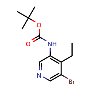 Chemical structure of tert-Butyl (5-bromo-4-ethylpyridin-3-yl)carbamate , CAS 2246366-90-3, AChemBlock AD281940