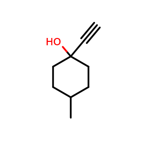 Chemical structure of 1-Ethynyl-4-methylcyclohexan-1-ol , CAS 22273-96-7, AChemBlock AD281957