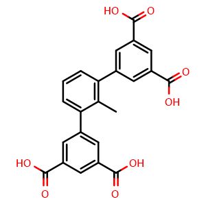 Chemical structure of 2'-Methyl-[1,1':3',1''-terphenyl]-3,3'',5,5''-tetracarboxylic acid , CAS 2231418-79-2, AChemBlock AD281986