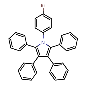 Chemical structure of 1-(4-Bromophenyl)-2,3,4,5-tetraphenyl-1H-pyrrole , CAS 1403495-37-3, AChemBlock AD281988