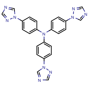 Chemical structure of 4-(1H-1,2,4-Triazol-1-yl)-N,N-bis[4-(1H-1,2,4-triazol-1-yl)phenyl]benzenamine , CAS 1393473-88-5, AChemBlock AD281991