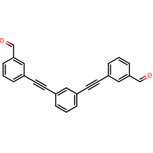 Chemical structure of 1,3-Bis(3-formylphenylethynyl)benzene , CAS 909103-57-7, AChemBlock AD281993