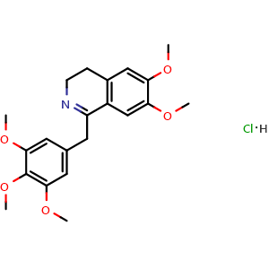Chemical structure of 6,7-Dimethoxy-1-(3,4,5-trimethoxybenzyl)-3,4-dihydroisoquinoline hydrochloride , CAS 108704-76-3, AChemBlock AD281999