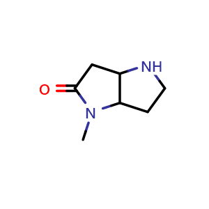 Chemical structure of Hexahydro-1-methylpyrrolo[3,2-b]pyrrol-2(1H)-one , CAS 2169086-07-9, AChemBlock AD282001