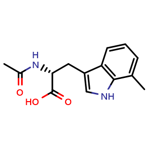 Chemical structure of N-Acetyl-7-methyl-D-tryptophan , CAS 1620906-24-2, AChemBlock AD282006