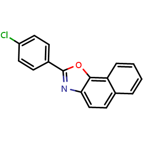 Chemical structure of 2-(4-Chlorophenyl)naphth[2,1-d]oxazole , CAS 3608-49-9, AChemBlock AD282020