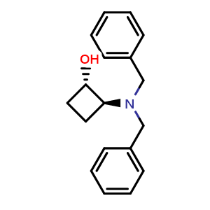 Chemical structure of (1S,2S)-2-(Dibenzylamino)cyclobutan-1-ol , CAS 2954727-27-4, AChemBlock AD282021