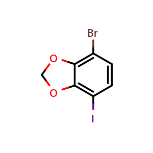 Chemical structure of 4-Bromo-7-iodobenzo[d][1,3]dioxole , CAS 3076990-91-2, AChemBlock AD282024