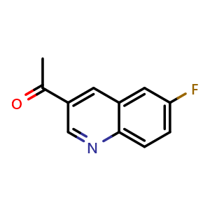 Chemical structure of 1-(6-Fluoro-3-quinolinyl)ethanone , CAS 1520564-59-3, AChemBlock AD282029