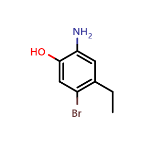 Chemical structure of 2-Amino-5-bromo-4-ethylphenol , CAS 2385314-72-5, AChemBlock AD282030