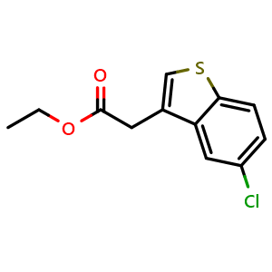 Chemical structure of Ethyl 5-chlorobenzo[b]thiophene-3-acetate , CAS 17266-29-4, AChemBlock AD282039