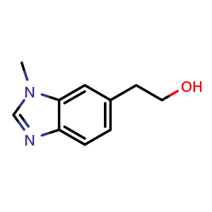 Chemical structure of 2-(1-Methyl-1H-benzo[d]imidazol-6-yl)ethan-1-ol , CAS 1536223-02-5, AChemBlock AD282061