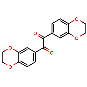 Chemical structure of 1,2-Bis(2,3-dihydro-1,4-benzodioxin-6-yl)-1,2-ethanedione , CAS 125164-98-9, AChemBlock AD282066