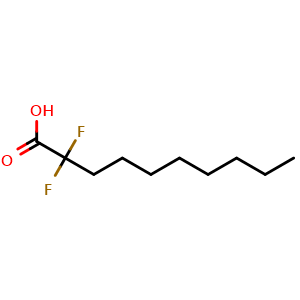 Chemical structure of 2,2-Difluorodecanoic acid , CAS 1459244-31-5, AChemBlock AD282077
