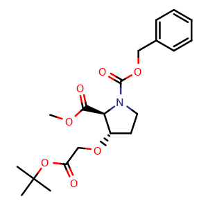 Chemical structure of 2-Methyl 1-(phenylmethyl) (2S,3S)-3-[2-(1,1-dimethylethoxy)-2-oxoethoxy]-1,2-pyrrolidinedicarboxylate , CAS 2407463-89-0, AChemBlock AD282082