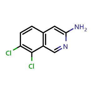 Chemical structure of 7,8-Dichloro-3-isoquinolinamine , CAS 1260913-40-3, AChemBlock AD282086