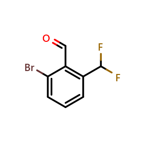 Chemical structure of 2-bromo-6-(difluoromethyl)benzaldehyde , CAS 1780690-95-0, AChemBlock AD282089