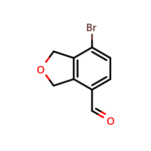 Chemical structure of 7-Bromo-1,3-dihydroisobenzofuran-4-carbaldehyde , CAS 2417387-48-3, AChemBlock AD282090