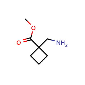 Chemical structure of Methyl 1-(aminomethyl)cyclobutane-1-carboxylate , CAS 1027337-70-7, AChemBlock AD282094