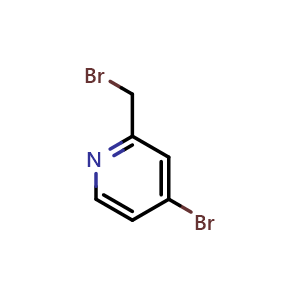 Chemical structure of 4-Bromo-2-(bromomethyl)pyridine , CAS 1032650-53-5, AChemBlock AD282095