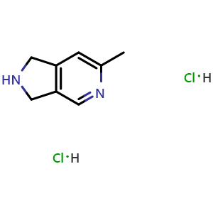 Chemical structure of 6-Methyl-2,3-dihydro-1H-pyrrolo[3,4-c]pyridine dihydrochloride , CAS 108989-52-2, AChemBlock AD282098