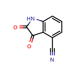 Chemical structure of 2,3-Dioxoindoline-4-carbonitrile , CAS 1165892-60-3, AChemBlock AD282101