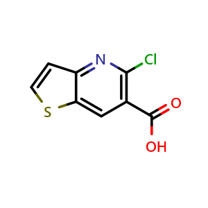 Chemical structure of 5-Chlorothieno[3,2-b]pyridine-6-carboxylic acid , CAS 117390-36-0, AChemBlock AD282102